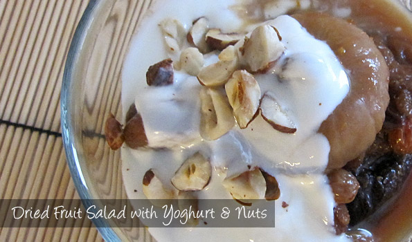 Dried Fruit Salad with Yoghurt and Nuts